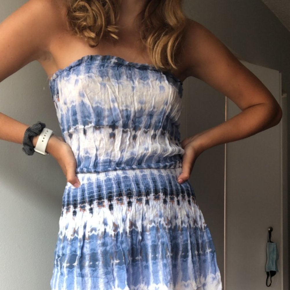 Strapless Tye Dye Mini Dress